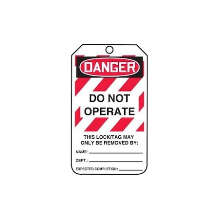 Accuform Safety Tags, DANGER DO NOT OPERATE, 5.75in x 3.25in, HS-Laminate, 5PK MLT406LTM